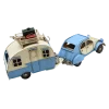 Miniaturmodel einer Ente von Citroën mit Wohnwagen in Hellblau – Bild 11