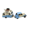 Miniaturmodel einer Ente von Citroën mit Wohnwagen in Hellblau – Bild 12