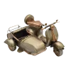 Miniaturmodel einer Vespa mit Beiwagen in Gold- und Bronzefarben – Bild 11
