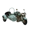 Miniaturmodel eines Motorrads mit Beiwagen aus den 1960er Jahren aus Zinn in Türkis – Bild 9