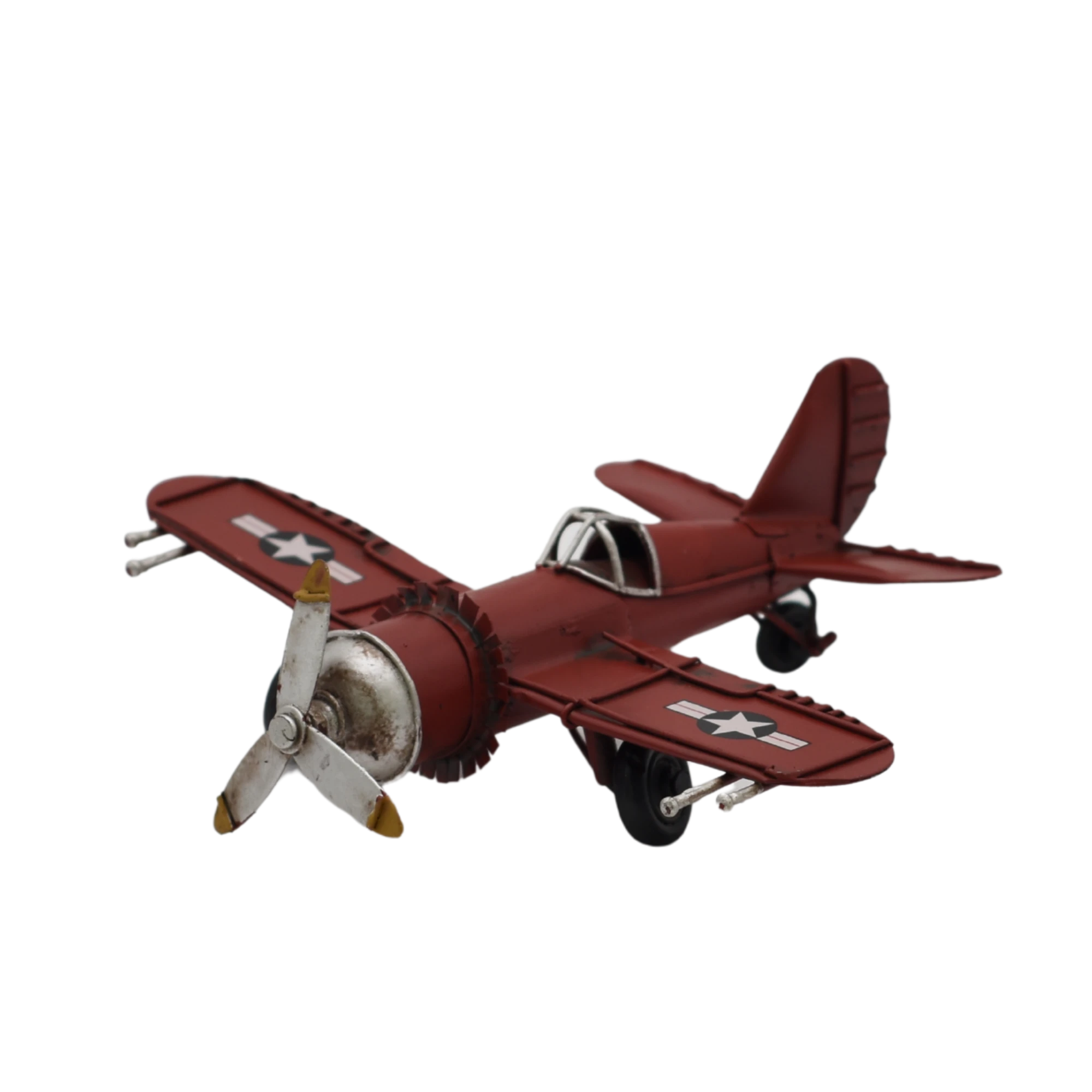 Miniaturmodel einer britischen Spitfire aus Zinn in Knallrot