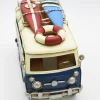 Miniaturmodel eines VW-Busses aus Zinn in Meerblau und Regenbogen – Bild 4