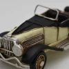 Miniaturmodel eines Oldtimers aus Zinn aus den 1920er Jahren in Schwarz-Weiß – Bild 4