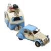 Miniaturmodel einer Ente von Citroën mit Wohnwagen in Hellblau – Bild 5