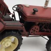 Miniaturmodel eines alten Treckers aus Zinn in Weinrot – Bild 5