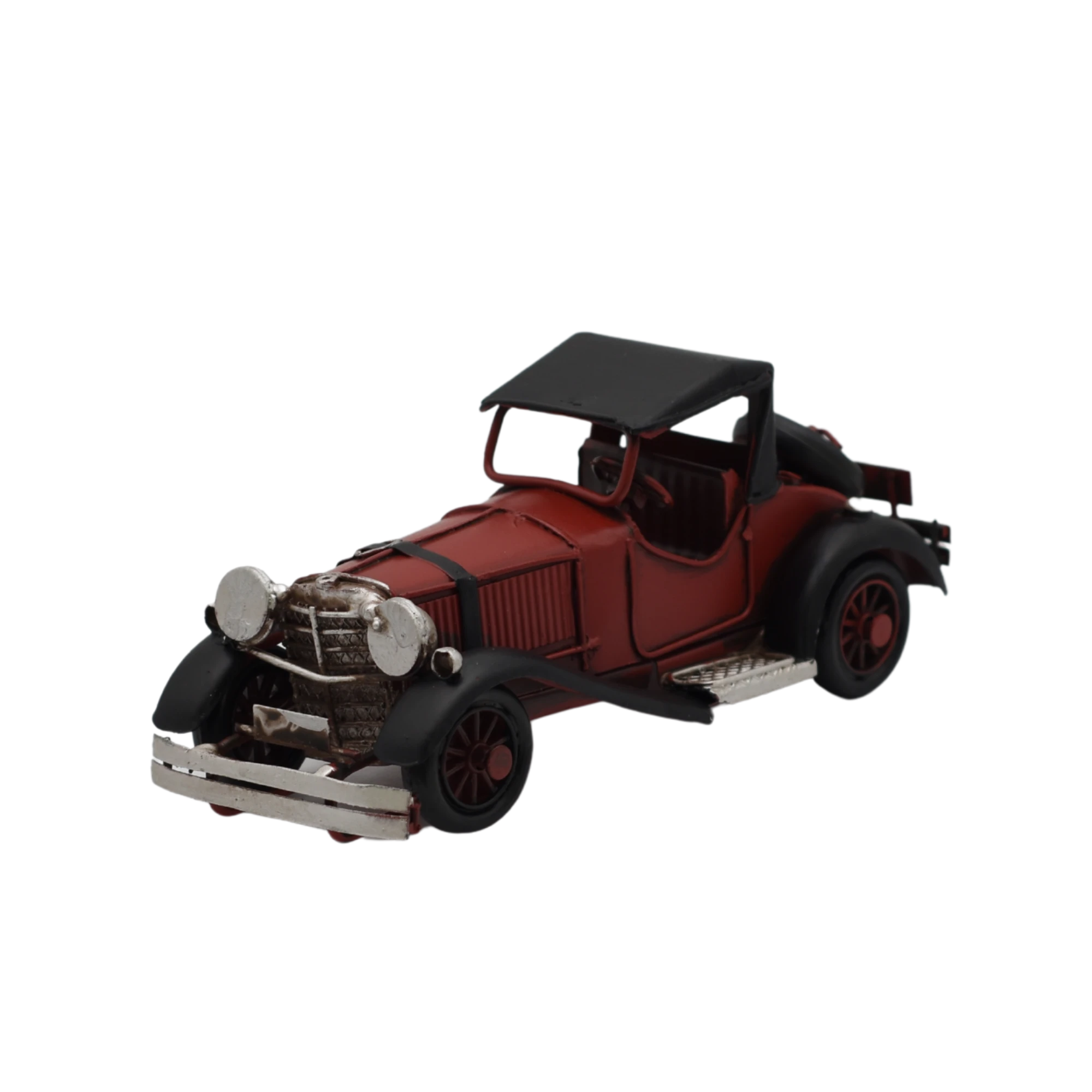 Miniaturmodel eines Oldtimers aus Zinn aus den 1920er Jahren in Feuerrot