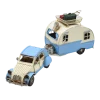 Miniaturmodel einer Ente von Citroën mit Wohnwagen in Hellblau – Bild 7
