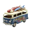 Miniaturmodel eines VW-Busses aus Zinn in Meerblau und Regenbogen