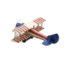 Miniaturmodel eines bewaffneten Doppeldeckerflugzeugs aus Zinn mit US-Flagge – Bild 7