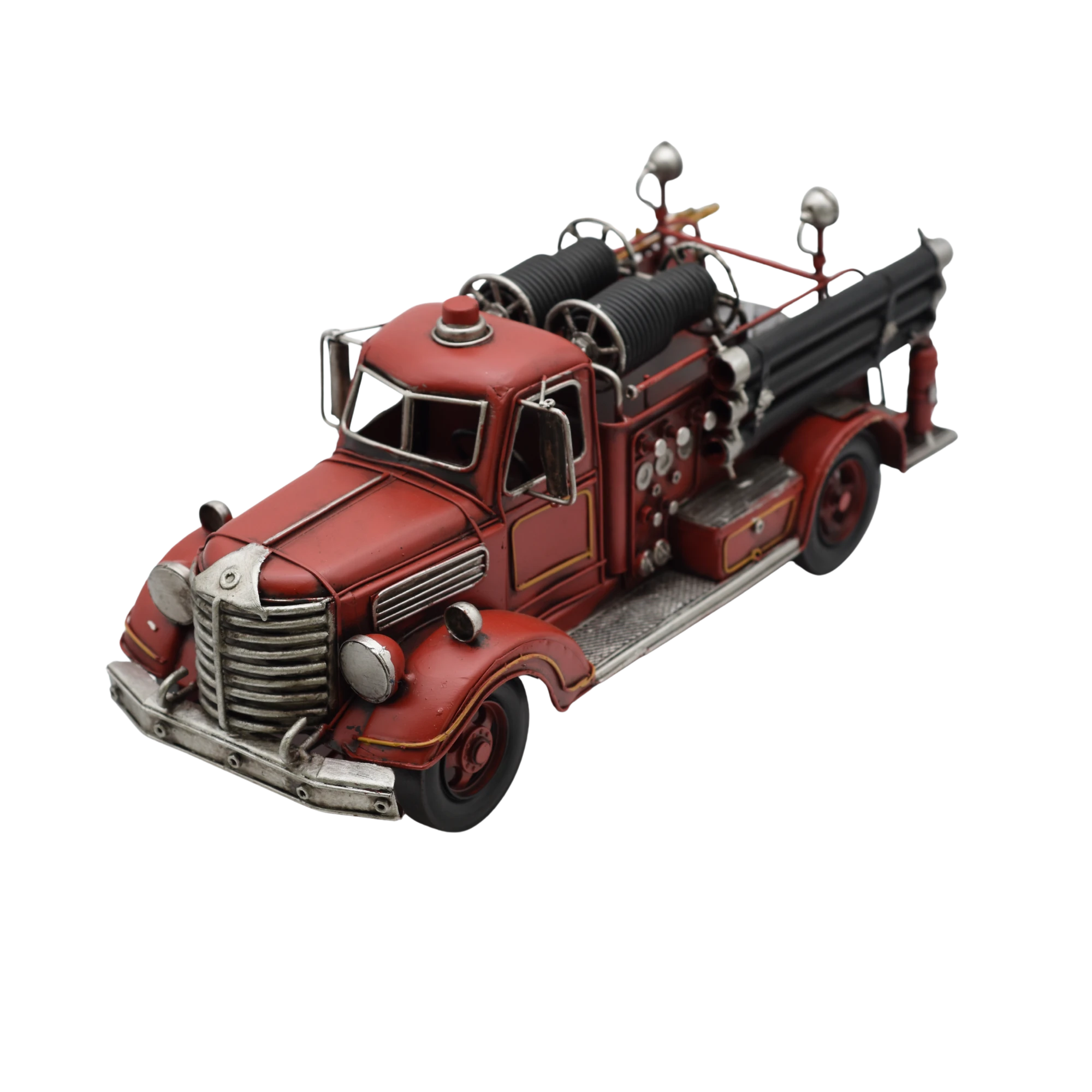 Miniaturmodel eines Feuerwehrtrucks aus Zinn aus den 30er Jahren