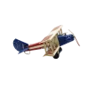 Miniaturmodel eines bewaffneten Doppeldeckerflugzeugs aus Zinn mit US-Flagge – Bild 9