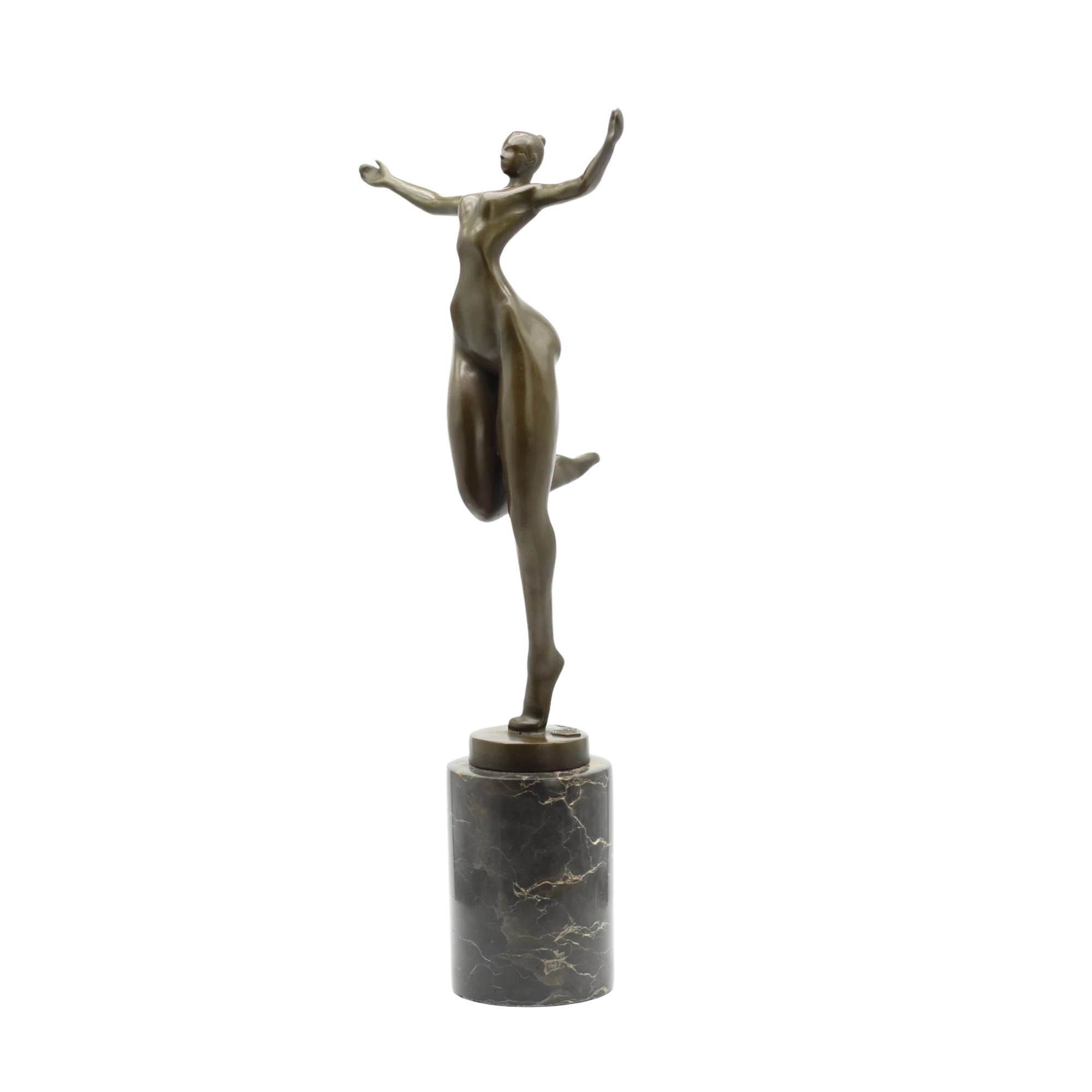 Bronzestatue einer nackten Ballerina