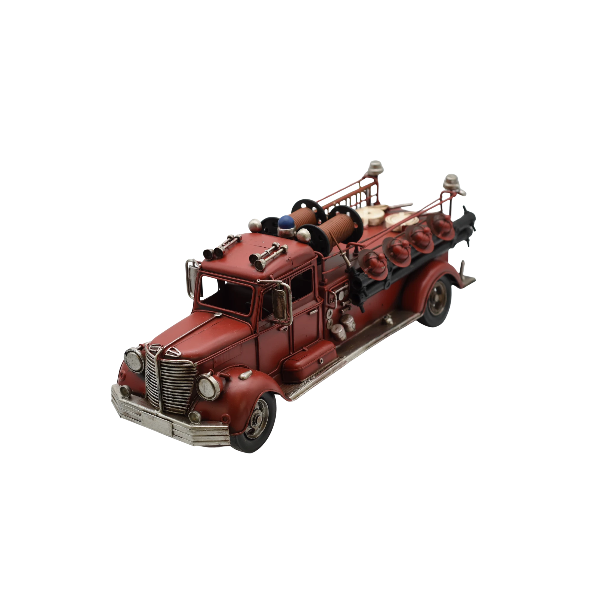Miniaturmodel eines Feuerwehrtrucks aus Zinn aus den 50er Jahren