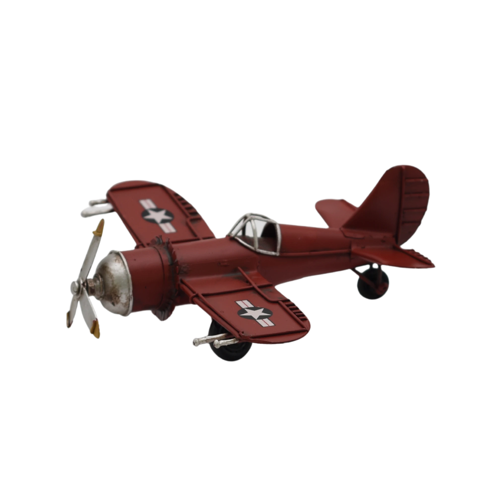Miniaturmodel einer britischen Spitfire aus Zinn in Knallrot