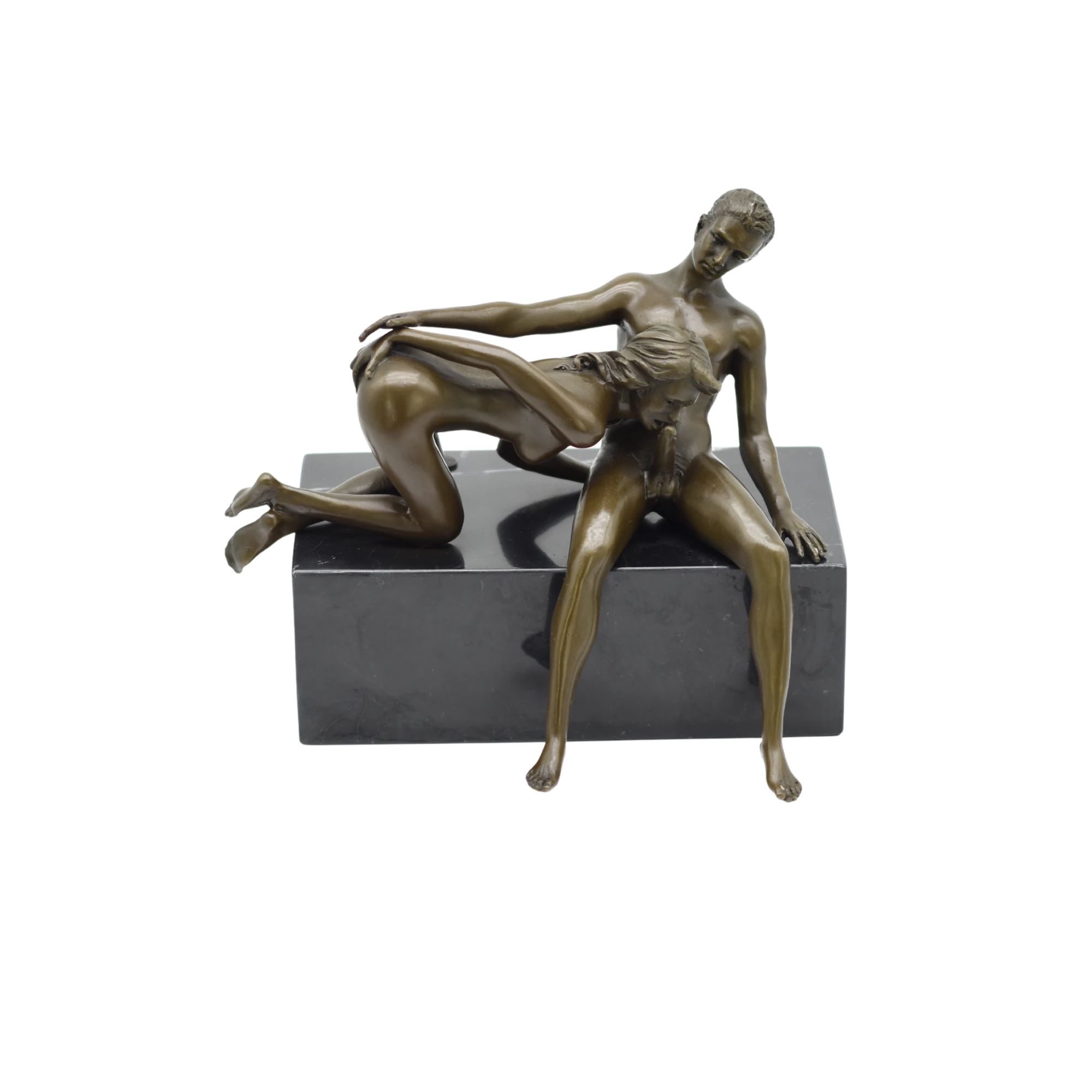 Bronzestatue eines Paars bei der Fellatio