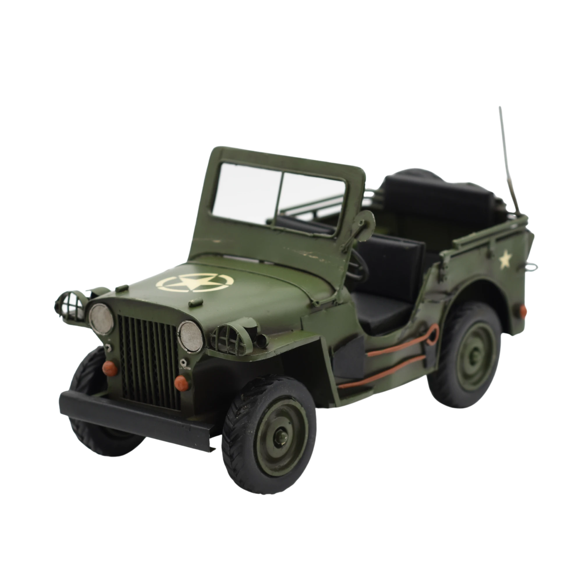 Offener Miniaturmilitärjeep aus Zinn